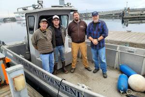 Northwest School of Wooden Boat Building
The Northwest School of Wooden Boat Building's Marine Systems program, led by Lead Instructor Kevin Ritz, far right, helps students apply new skills to real-world projects.  Recent graduate Andy Politz, far left, will serve as a Prothero Intern on this pump out boat conversion project with support from instructors Tyler Johnson and Jordan Primus.