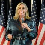 Republican Tiffany Smiley speaks on Aug. 2 at a Republican Party event on Election Day in Issaquah, east of Seattle. Smiley faces Democratic incumbent Patty Murray in the November election. (Ted S. Warren/The Associated Press, File)