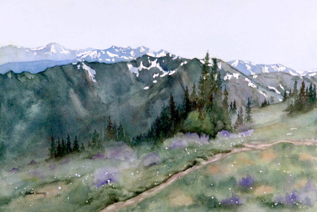 Roaring Wind Trail by Jolene Sanborn is on view at the Blue Whole Gallery this month.