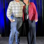 Sean Coleman, left, and Victoria Jones with the Port Angeles Marathon Association were honored by the Washington Festivals and Events Association and a banquet in Bellevue last week.