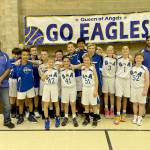 Courtesy photo The Queen of Angels boys basketball season has gotten off to a 2-1 start this season with wins over Stevens Middle School and Clallam Bay.
