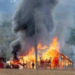 Clallam County Fire District 4 firefighters responded to a barn fire on Saturday. (Roger Mosley)