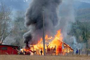 Clallam County Fire District 4 firefighters responded to a barn fire on Saturday. (Roger Mosley)