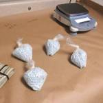 Olympic Peninsula Narcotics Enforcement Team displays drugs and money fter an arrest.