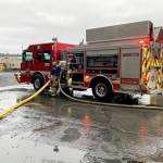 East Jefferson Fire Rescue and Port Ludlow Fire & Rescue firefighters fought a fire at the Port Townsend Paper Mill on Tuesday. (East Jefferson Fire Rescue)