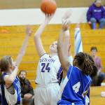 Matthew Nash/Olympic Peninsula News Group Sequims Dani Herman puts up a shot in a 53-27 home win over North Mason on Dec. 15. Herman had six points and seven rebounds in the victory.