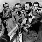 Cuban Prime Minister Fidel Castro, center right, responds to a question from American NBC reporter Barbara Walters, center left, during a news conference granted to members of the U.S. press covering Senator George McGoverns trip to Cuba, in Havana, May 7, 1975. (AP Photo, File)