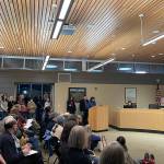 About 100 people gathered in support of Sequim School Districts proposed CTE building at Sequim City Councils last meeting. More than 20 people spoke in favor of the project in a public hearing. (Matthew Nash/Olympic Peninsula News Group)
