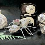 Artwork by Sixkiller, contemporary Cherokee artist, is on display in House of Learning, Peninsula College Longhouse now through March.