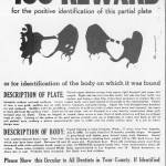 A notice which was sent to dentists around the country regarding the murder and related dental work.