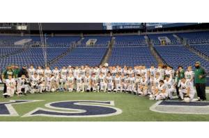 Port Angeles Football Boosters
The Port Angeles Roughriders football team at Lumen Field in Seattle this fall, where the Riders played a game against North Kitsap.