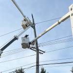 About 1,300 Clallam County PUD customers lost power at 2:30 a.m. Thursday after a car hit a pole at Elizabeth Lane and Old Olympic Highway. (Clallam County PUD)
