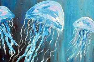 Jelly Dancing is among the artwork of the Port Ludlow Art Leagues artist of the month Shirley Bomgaars.