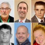 The 2023 Port Angeles Roughrider Hall of Fame class: Top, from left, Alison Maxwell, Dave Denny, Frank Prince III, Harry Leons and Joni Jacobs. Bottom, from left, Kelley Berglund, Jon Madison, Larry Beatty, Mandy Wood and Terry Clayton.