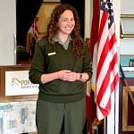 Olympic National Park Superintendent Sula Jacobs speaks to a meeting of the Port Angeles Business Association at Joshuas Restaurant in Port Angeles on Tuesday. Jacobs has been on the job for less than a year and said big things are happening at the park, including an $11 million renovation to the Hurricane Ridge Day Lodge. (Peter Segall/Peninsula Daily News)