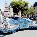 The Pierce County Daffodil Festival float received the Grand Sweepstakes award from the Irrigation Festival parade judges on Saturday. (Keith Thorpe/Peninsula Daily News)