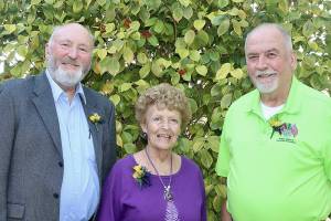 Dave Logan/for Peninsula Daily News
Three Clallam County volunteers were honored for their decades of service with Clallam County Community Service Awards. From left are Lloyd Eisenman of Port Angeles, Emily Westcott of Sequim and Mike Dukes, of Clallam Bay-Sekiu.