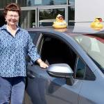 Dave Logan/for Peninsula Daily News 

Kay Hermann of Port Angeles poses with her 2023 Toyota Corolla from Wilder Toyota. She won the top prize in the Great American Duck Derby, which benefits the Olympic Medical Center Foundation. “It’s amazing. I couldn’t believe Bruce Skinner (the foundation executive director) when he called me. I thought he was joking.” Hermann has supported the foundation through the years, figuring she has purchased “a million ducks’” over the years. Her plans for the new car are perhaps for her grandson turning 16 soon.