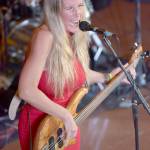 Blues bassist Anni Piper, Australia-born but based in Portland, Ore., takes the stage at the Naval Elks Club in Port Angeles, one of Saturdays venues of the Juan de Fuca Festival. (Keith Thorpe/Peninsula Daily News)