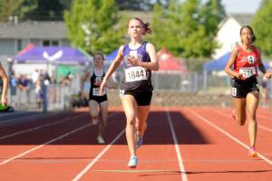 Sequim's Ivy Barrett finished second in the finals of the 400-meter run at the 2A state track and field championships held at Mount Tahoma High School in Tacoma. (Michael Dashiell/Olympic Peninsula News Group)