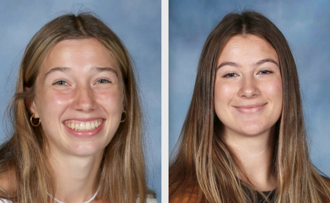 Aliyah Yearian, left, and Ellise Gardner, East Jefferson track and field