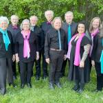 The Wild Rose Chorale, an a cappella singing group based in Port Townsend since 1992, performs concerts at 7 p.m. Friday and Sunday at Grace Lutheran Church. Current personnel are (from left) JES Schumacher, Patricia Nerison, Al Thompson, Lynn Nowak, Mark Schecter, Rolf Vegdahl, Doug Rodgers, Chuck Helman, Cherry Chenruk-Geelan, Sarah Gustner-Hewitt, and Leslie Lewis. (photo by John Nowak)
