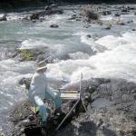 (Northwind Art Kathy Francis painting en plein air):  Northwind Art will host a plein air painting exhibition later this summer in tribute to the late Kathy Francis of Port Townsend, pictured here at the oxbow of the Hoh River. Artists are invited to enter work through July 14. photo courtesy of Bob Francis
