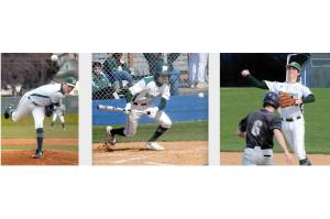 Port Angeles Roughriders, from left, Elijah Flodstrom, Alex Angevine and Kole Acker all made the first team of the all-Olympic League baseball team. (Photos by Keith Thorpe/Peninsula Daily News)