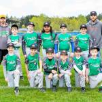 Frame & Eye were the champions of the Triple AAA tournament at the Port Angeles city championships this past weekend. From left, front row, are Daemon Kilmer, Brody Romero, Jacob Potter, Levi Palmer, Bentley Mock and Brayden Diltz. From left, back row, are coach Ryan Sage, Robbie Palmer, Trevin Kendall, Eaglevalley Zuniga, Kameron Palmer, William Campbell and coach Austin Sage. (Courtesy photo)