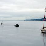 A floatilla of vessels takes part in a boat parade on Saturday in Port Angeles Harbor. (Keith Thorpe/Peninsula Daily News)