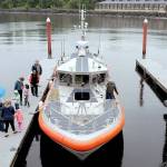 A U.S. Coast Guard response boat awaits public tours at Port Angeles City Pier during the Port Angeles Maritime Festival on Saturday. (Keith Thorpe/Peninsula Daily News)