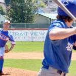 Lefties starter jack O'Brien throws to the plate in the first inning Sunday against Springfield. The Lefties rallied with a nine-run seventh inning to win the game 10-7. (Dave Logan/for Peninsula Daily News)