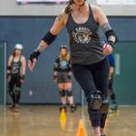 Emily Matthiessen/
Olympic Peninsula News Group
Shauna Rogers McClain weaves between cones during a recent roller derby practice of the members of Port Scandalous, the only roller derby league on the Olympic Peninsula.
Emily Matthiessen/Olympic Peninsula News Group
Shauna Rogers McClain weaves between cones during a recent roller derby practice of the members of the only roller derby league on the Peninsula, Port Scandalous.