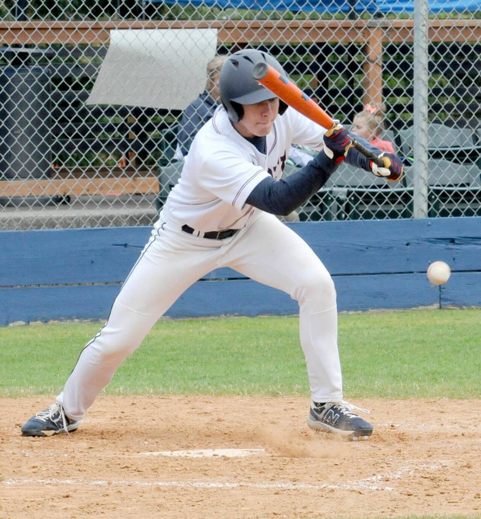 Wilder Seniors Josiah Golding makes a sacrifice bunt against Lakeside Recovery Senior on Saturday at Port Angeles Civic Field. (Keith Thorpe/Peninsula Daily News)