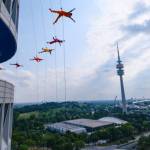 The dancers of BANDALOOP, pictured in Munich, Germany, will come to Port Angeles to perform on Field Arts & Events Halls north exterior wall this Saturday. (Basil Tsimoyianis/BANDALOOP)