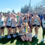 The Port Angeles High School Cheer program earned first place in the Cheer Small Varsity Division and also was awarded a spirit stick for their hard work at Universal Cheerleaders Association camp at University of Puget Sound in July. Team members are: Abby Cuellar, Addisen McNeece, Ailey Thibeault, Anna Possinger, Ava Fox, Ella Garcelon, Hannah Martin, Jordyn Erdmann, Julia McDonald, Madison Bishop, Mylee Soiseth, Naomi Wait, Tish Hamilton. The Riders are coached by DaLasa Doane.