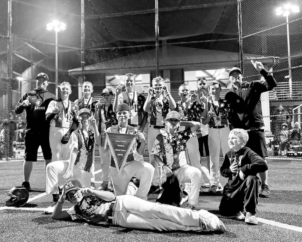 The Port Angeles 12U baseball team beat a number of Seattle-area select squads to win The Love of the Game Tournament held July 29-30 at Everett's Phil Johnson Field. 
Team members are Morgan Evans, Peyton Strohauer, Boe Horejsi, Kaden Miller, Logan Botero, Noah Johnstad, Wyatt Bruch, Brayden Scott, Wyatt Bruch, Asher Irvine, Landon Eastman, Hudson Naman and Brayden Scott.