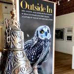 Sara Mall Johani's bronze "Forest Bell" is suspended at the front of the "Outside In" exhibition at Jeanette Best Gallery in Port Townsend. (Diane Urbani/Northwind Art)
