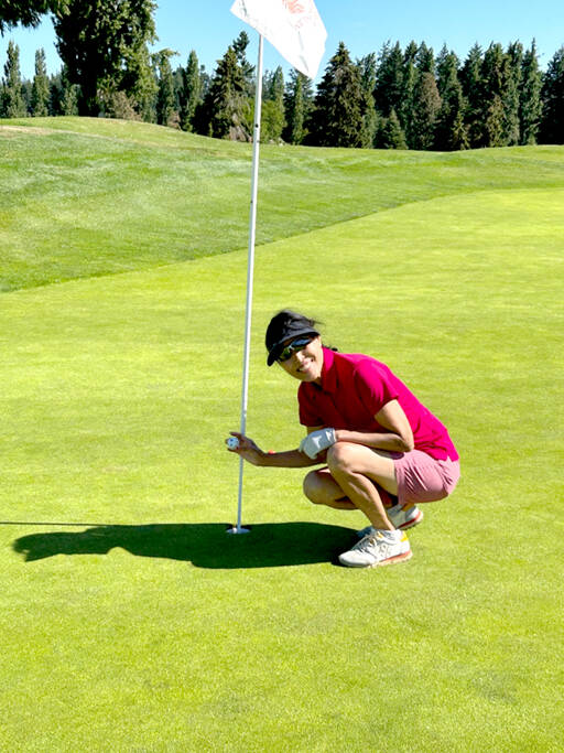 Lisa Chon sank her first hole-in-one while playing in The Cedars at Dungeness Womens Golf Associations Monthly Medal play on Aug. 1.