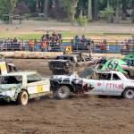 The demolition derby was the last event Sunday of the Clallam County Fair in Port Angeles and lived up to expectations with large crowds watching cars smashing into each other in several divisions. (Dave Logan/for Peninsula Daily News)