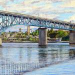 "Ross Island Bridge" by Michael Stasinos is among 58 paintings in "Weather or Not," the plein air art show opening Friday at Jeanette Best Gallery in Port Townsend.