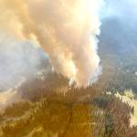 The Eagle Point Fire was about 105 acres as of Monday as fire crews patrolled the Obstruction Point area by aircraft. (Olympic National Park)