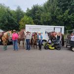 PHOTO BY LINDA MORIN At the Joyce Daze Parade, participating Back Country Horsemen Peninsula Chapter members were awarded a Blue Ribbon for the best Animal Entry in the parade.