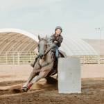 Levi Hull, 10, and Wylie enter a fast burn and turn around a barrel at the Patterned Speed Horse State Finals, where he won his first championship. 4L Arena is hosting a fun fundraiser on horseback for all ages and skill levels on Saturday, Sept. 23 from 3 to 6 p.m. The afternoon includes a raffle and silent auction with all proceeds to be split equally between Olympic Peninsula Equine Network (OPEN) and Welfare for Animals Guild (WAG). A suggested donation of $35 includes entry to all games. Top winners receive a prize. For serious gamers, starting at 6 p.m., $20 gets you in the Jack Pot barrel race. 4L Arena is at 95 S. McCrorie Road in Port Angeles. Spectators are welcome and free. (PHOTO BY HANNAH SHERBER)