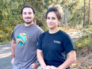 Peninsula College sophomores Ian Coughran, left, and Ciera Skelly were two of seven students participating in the inaugural Pathway Summer School at Pacific Northwest National Laboratory this summer that focused on education and career development in STEM fields. Both Coughran and Skelly plan to pursue degrees in environmental science. (Paula Hunt/Peninsula Daily News)