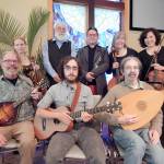 Founding musicians of the Port Townsend Symphony Orchestra Chamber Music Series include, front row, from left to right: Mike McLeron, mandolin; William Walden, guitar; and Guy Smith, lute. Back row, from left to right: Marina Rosenquist, violin; Michael Carroll, piano; Joel Wallgren, clarinet; Pamela Roberts, cello; and Sung-Ling Hsu, piano and viola.