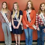 Clallam County Fair royality candidates are, from left, Kaylyn Baerg, Brooklyn McKnight, Aliya Gillett and Olivia Ostlund.