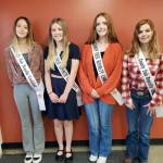 Clallam County Fair royality candidates are, from left, Kaylyn Baerg, Brooklyn McKnight, Aliya Gillett and Olivia Ostlund.
