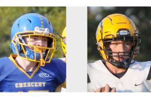 From left, Lukas Love, Crescent, and Nate Dahlgren, Forks.