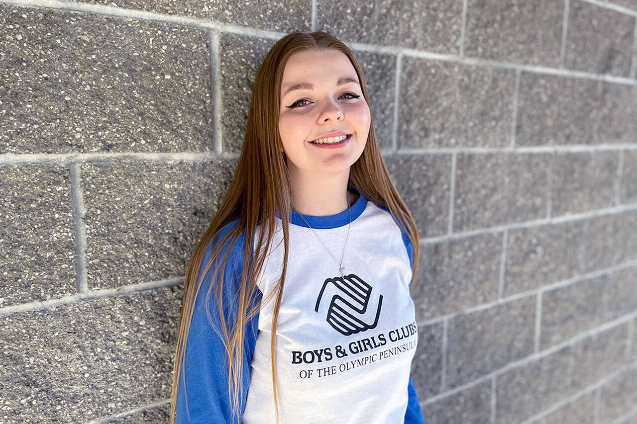 Pearle Peterson, 18, stands outside Sequim’s Carroll C. Kendall Unit of the Boys & Girls Clubs, where she's attended for 11 years. (Matthew Nash/Olympic Peninsula News Group)